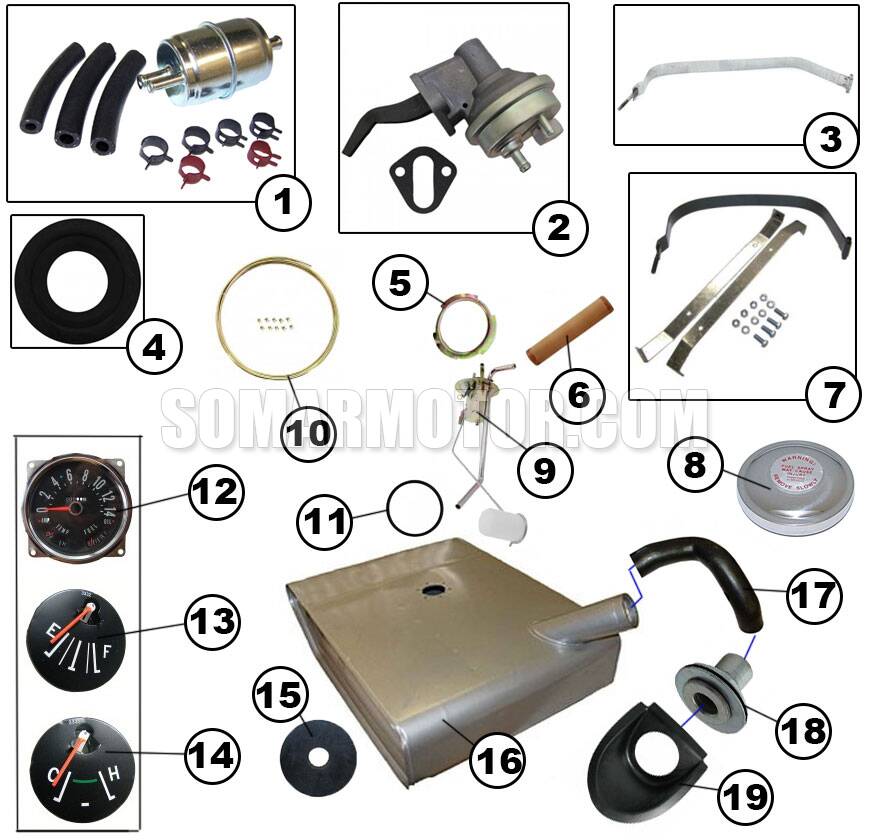 Diagram Fuel CJ-5 Early 1955-1975