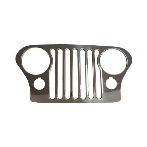 Crown Automotive Sales Co., Inc. Stainless Steel Grille Overlay for 1976-1986 Jeep CJ Series