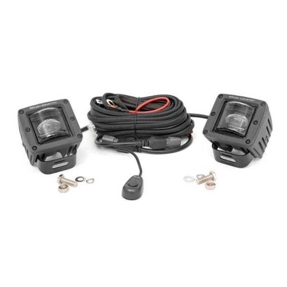 2-INCH SQUARE LED SAE FOG LIGHTS - (PAIR)