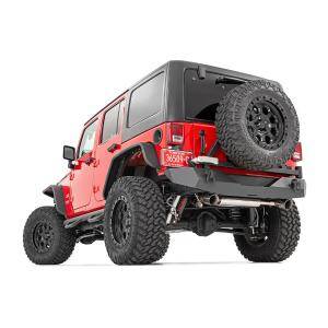 jk-rear-tire-carrier-install.jpg Rough Country Rear Bumper Rock Crawler Tire Carrier Jeep Wrangler JK/Wrangler...
