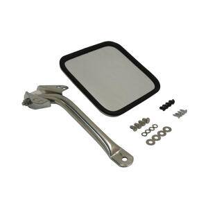 Stainless Steel Driver Side Mirror and Arm for 58-86 Jeep CJ-5, CJ-6, CJ-7 an...