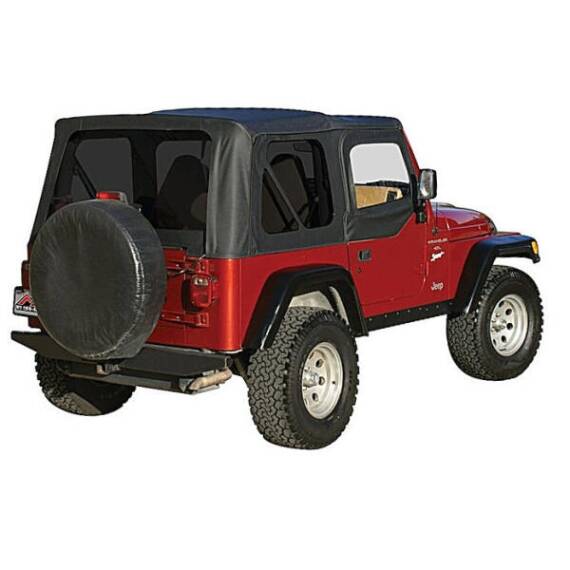Replacement Soft Top with Tinted Windows in Black Diamond for Jeep Wrangler T...