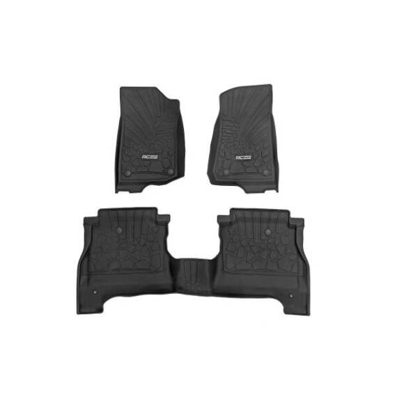 Rough Country Flex-Fit Floor Mats FR & RR RR Lockable Jeep Gladiator JT 4WD 2...